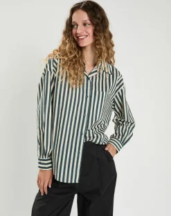 Chemise Emy bleu/crème