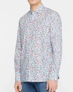 Chemise à fleurs multicolore