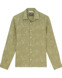 Chemise 100% Lin manches longues Sf kaki clair