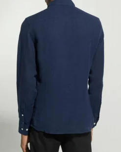 Chemise 100% Lin Slim Fit bleu foncé