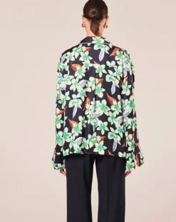 Chemise à motif fleurs nocturne