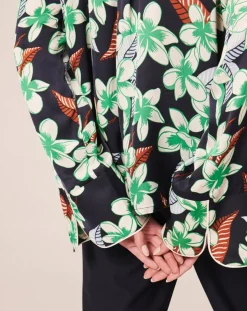 Chemise à motif fleurs nocturne