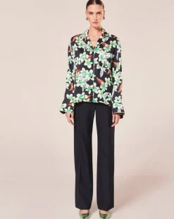 Chemise à motif fleurs nocturne