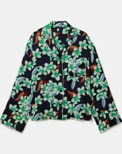 Chemise à motif fleurs nocturne