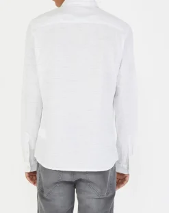 Chemise ajustée Crena à fines rayures écru/noir