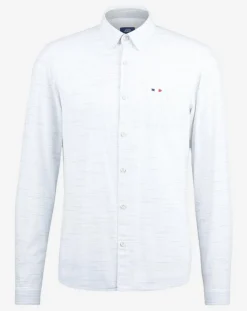 Chemise ajustée Crena à fines rayures écru/noir