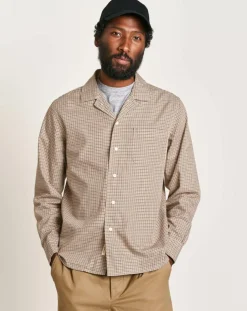 Chemise ajustée Goet à carreaux beige