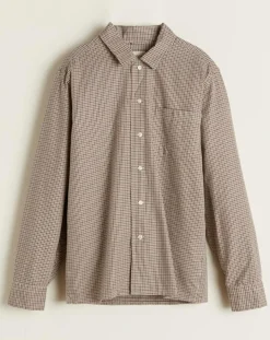 Chemise ajustée Goet à carreaux beige