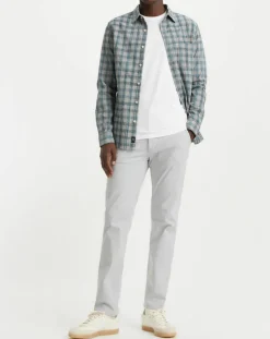 Chemise Alpha Icon Slim Fit à carreaux bleu/gris