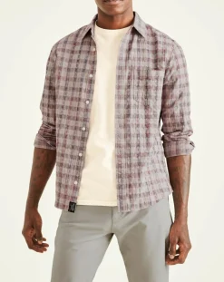 Chemise Alpha Icon Slim Fit à carreaux bleu/rouge