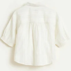 Chemise Ave en Coton à fines rayures blanche