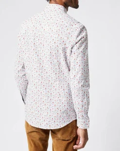 Chemise Berkeley imprimé fleurs blanche