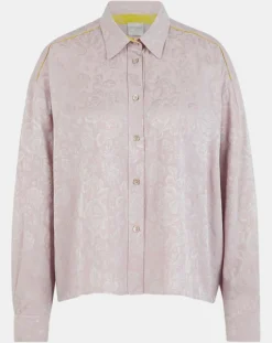 Chemise Boxy Jacquard mauve