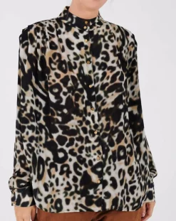 Chemise Caetano beige/kaki/noir