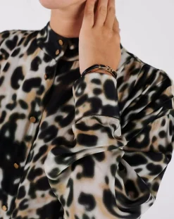 Chemise Caetano beige/kaki/noir