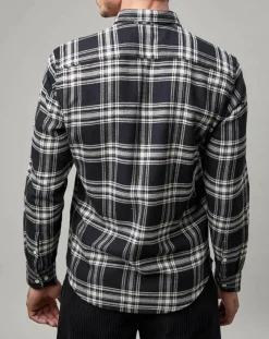 Chemise Carreaux Double Poches Oversize noir/blanc