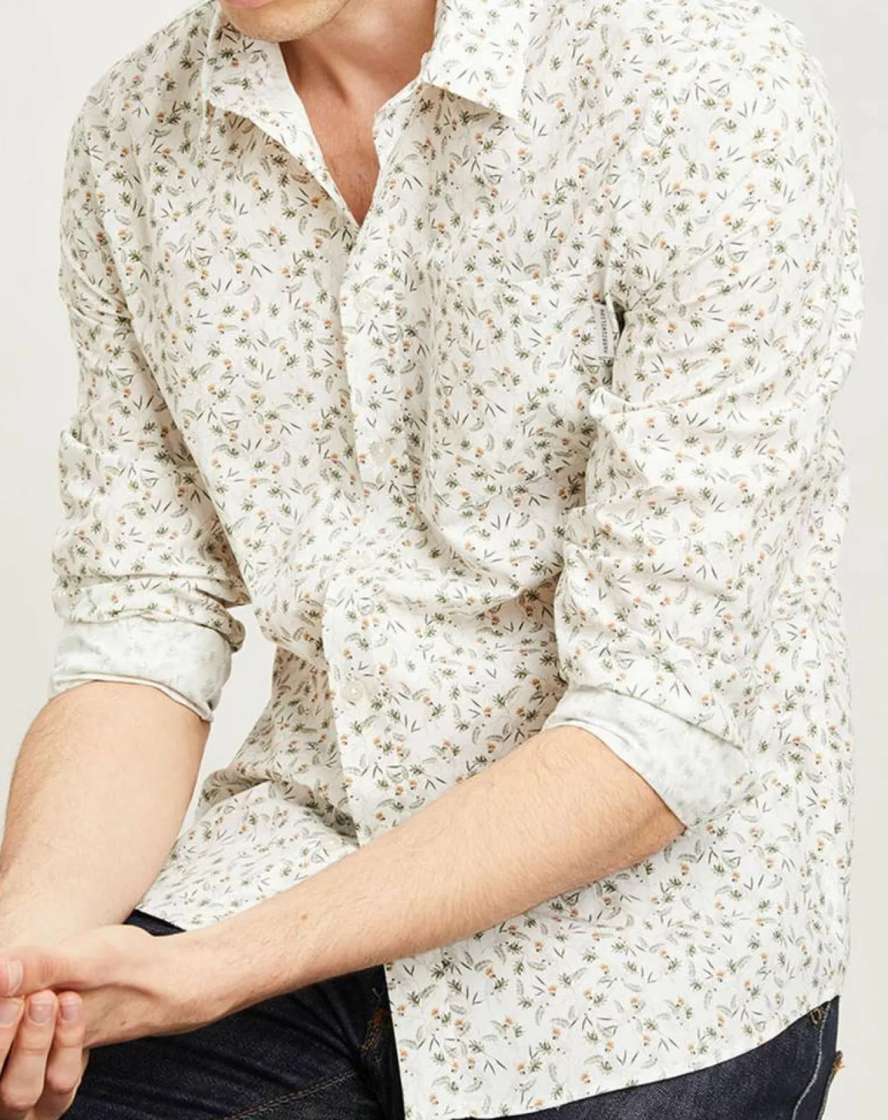 Chemise casual en Popeline Nala imprimée blanc/multicolore