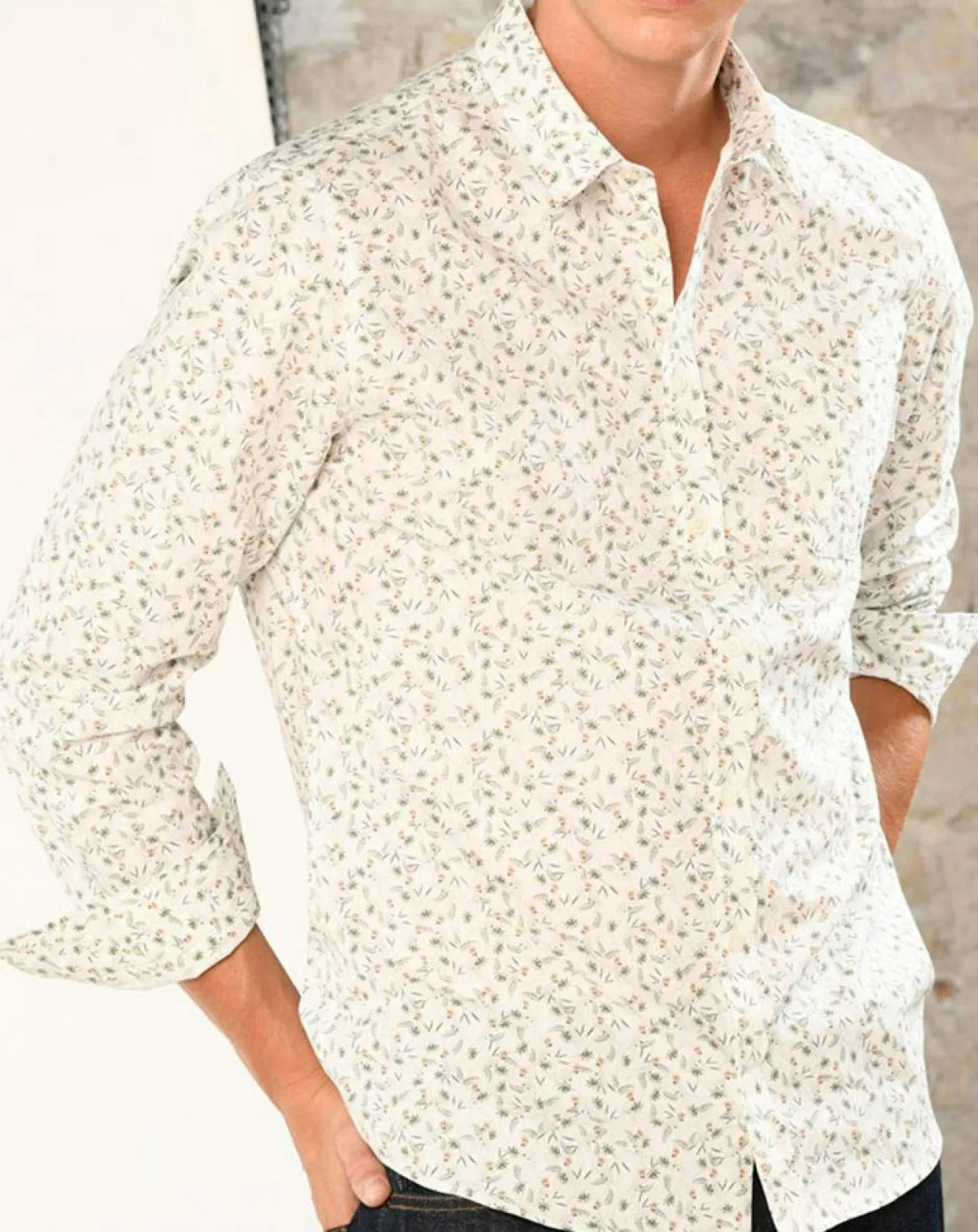 Chemise casual en Popeline Nala imprimée blanc/multicolore