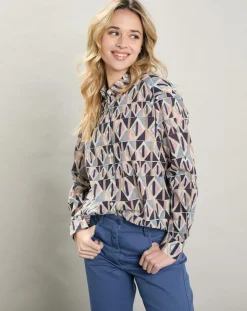 Chemise Charlot imprimée bleue