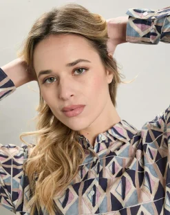 Chemise Charlot imprimée bleue