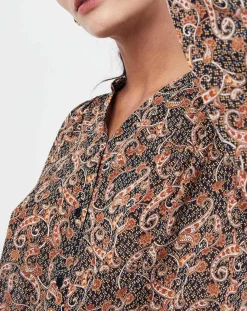 Chemise Chérimole imprimée noir/marron