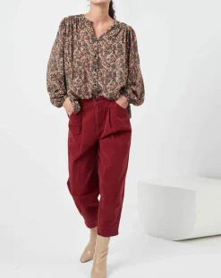 Chemise Chérimole imprimée noir/marron