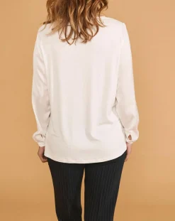 Chemise Ciano à volant beige neige