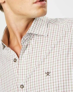 Chemise Classic Fit à carreaux beige/vert/rouge