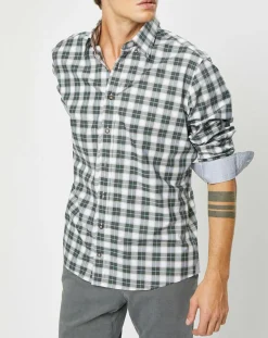 Chemise Classic Fit à carreaux blanc/vert