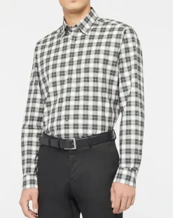 Chemise Classic Fit à carreaux blanc/vert