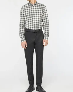Chemise Classic Fit à carreaux blanc/vert