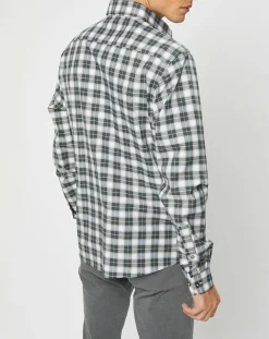 Chemise Classic Fit à carreaux blanc/vert