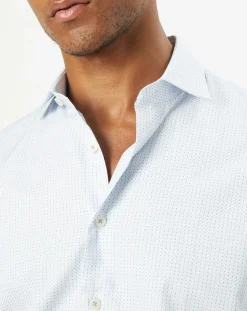 Chemise Classic Fit Jacquard imprimée bleu/blanc