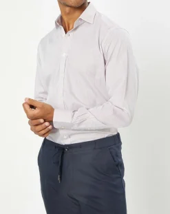 Chemise Classic Fit rayée rouge/bleu