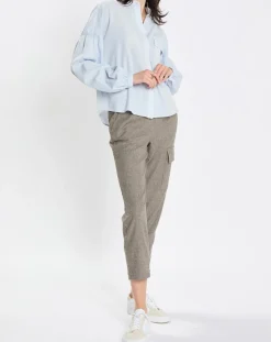 Chemise Col Mao Poche bleu clair