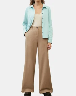 Chemise col polo bleu clair