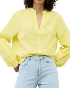 Chemise Col V en Coton Bio jaune