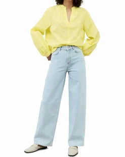 Chemise Col V en Coton Bio jaune