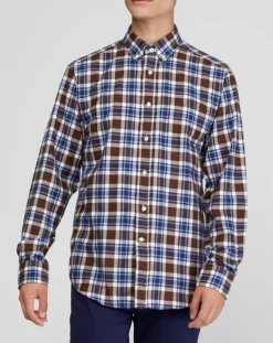 Chemise Comfort Fit Pb à carreaux Bucheron marron/bleu/blanc