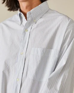 Chemise confort Farel rayée bleu ciel/blanc