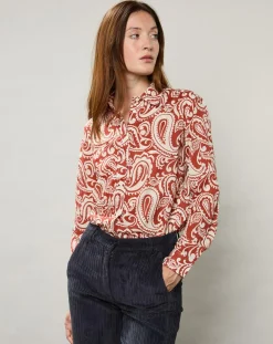 Chemise Coraz imprimée orange sombre