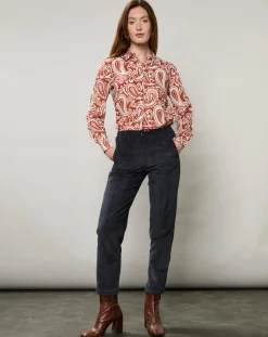 Chemise Coraz imprimée orange sombre
