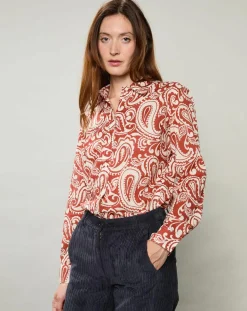 Chemise Coraz imprimée orange sombre