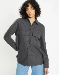 Chemise Corfou en Laine mélangée gris foncé