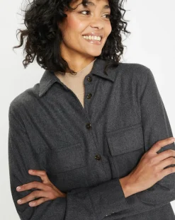 Chemise Corfou en Laine mélangée gris foncé