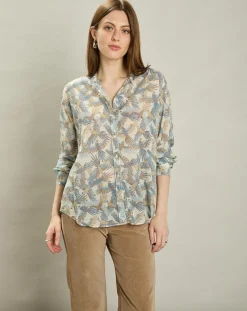 Chemise Cristal blanc brut/bleu