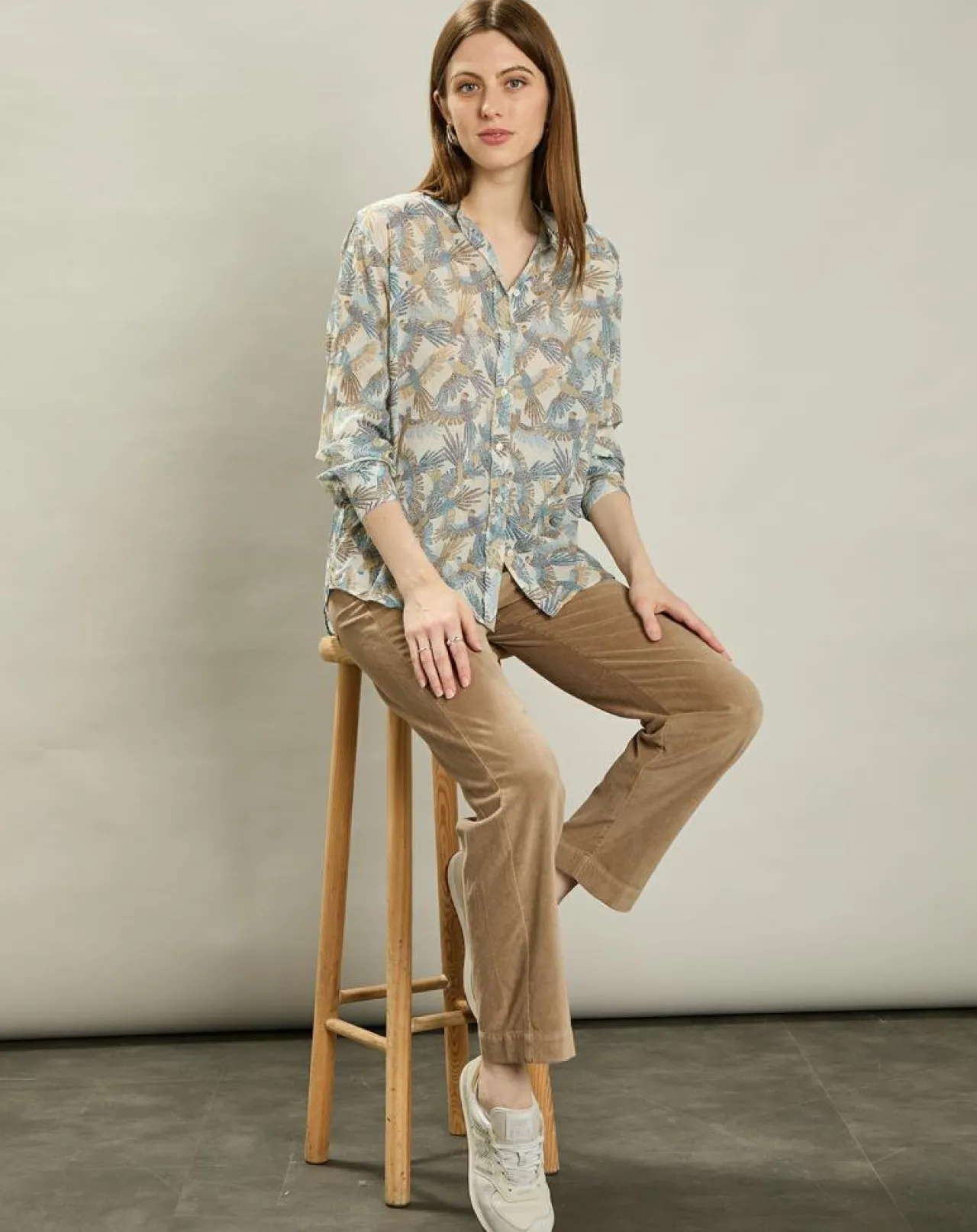 Chemise Cristal blanc brut/bleu