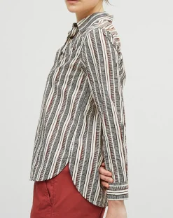 Chemise Dawn à rayures terre
