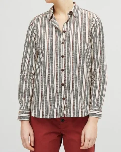 Chemise Dawn à rayures terre