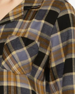 Chemise de nuit Ecossais imprimée marron/noir